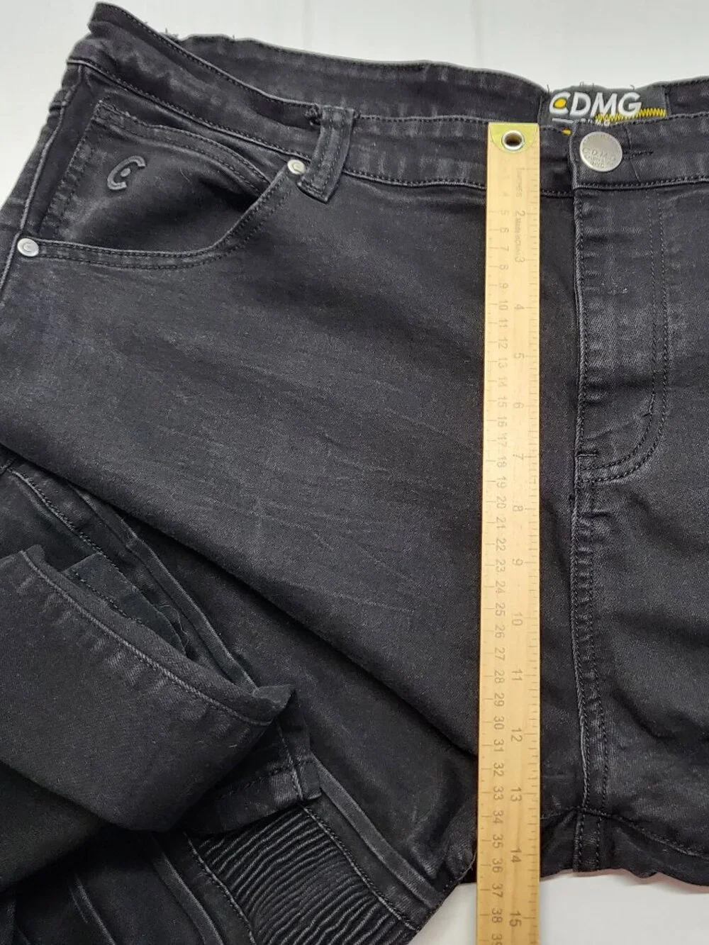 CDMG Moto Jeans Mens 44 X 34 (Tag 42X34) Stretch Slim Biker Streetwear Black